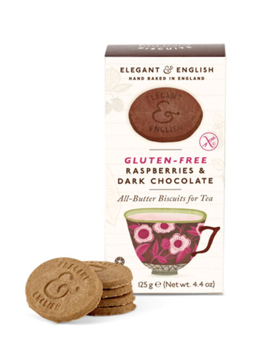 Gluten Free Chocolate & Raspberry biscuits, Elegant & English